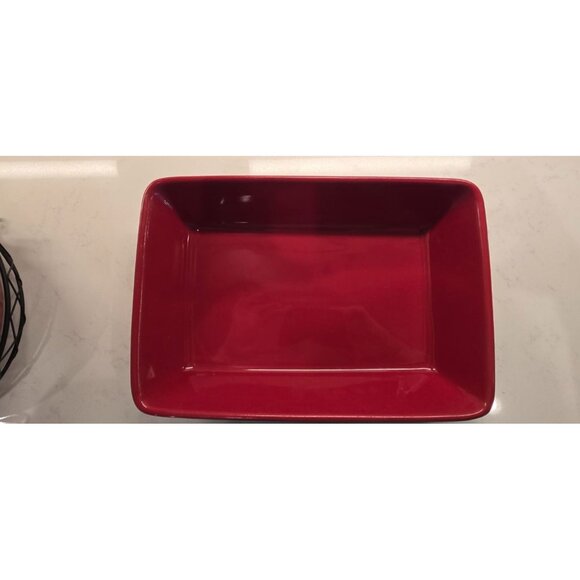 Signature Ceramics Ruby Red Bakeware Lot - Picture 7 of 11